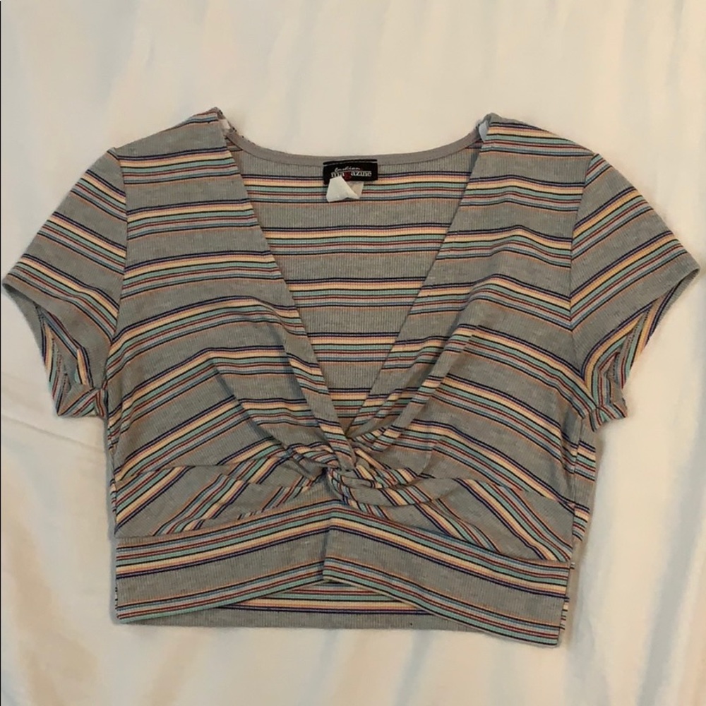 Super cute striped crop top